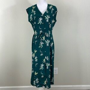 The Limited green floral shirt maxi dress size small